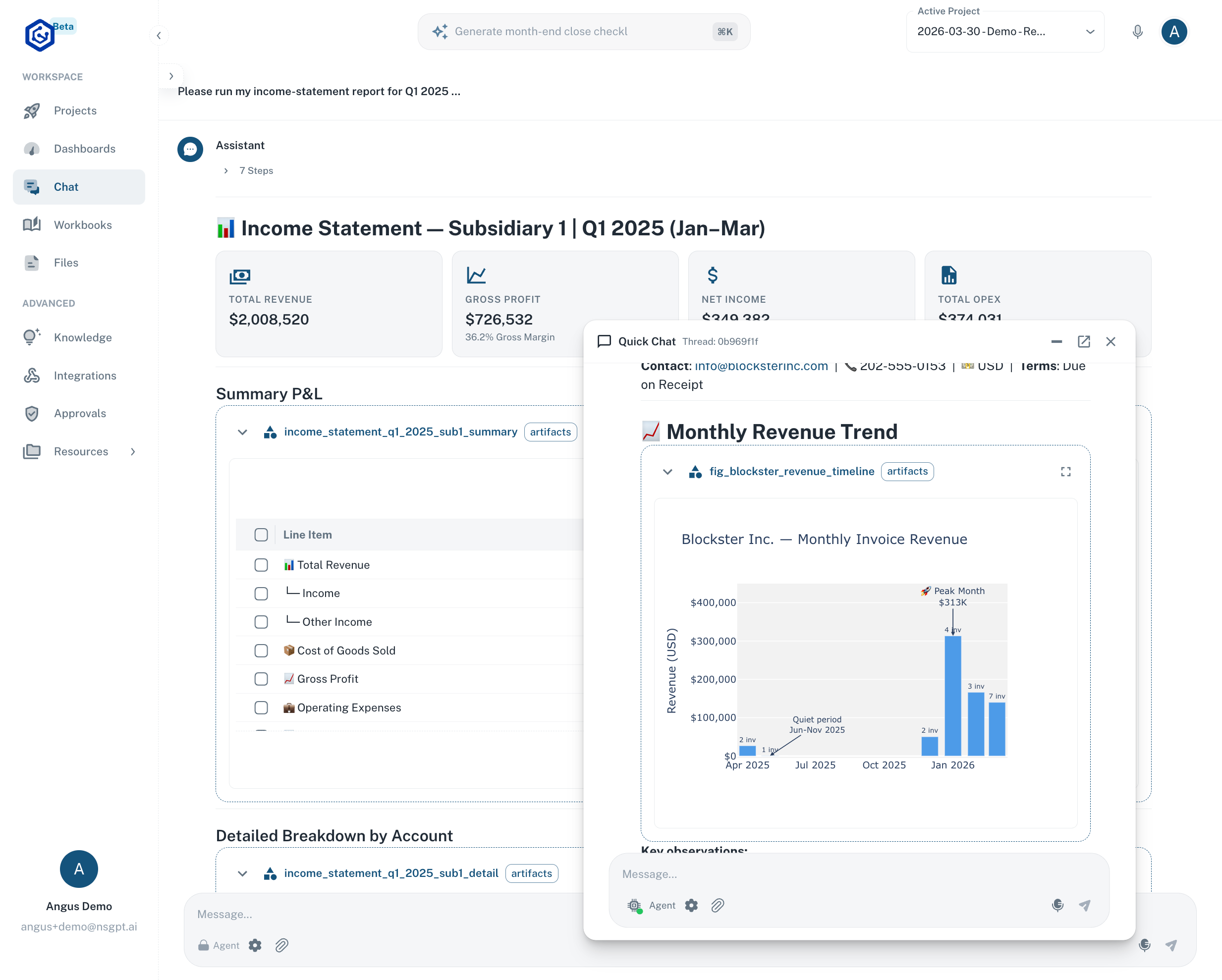 NSGPT AI agents running autonomous analysis, monitoring, and reporting workflows
